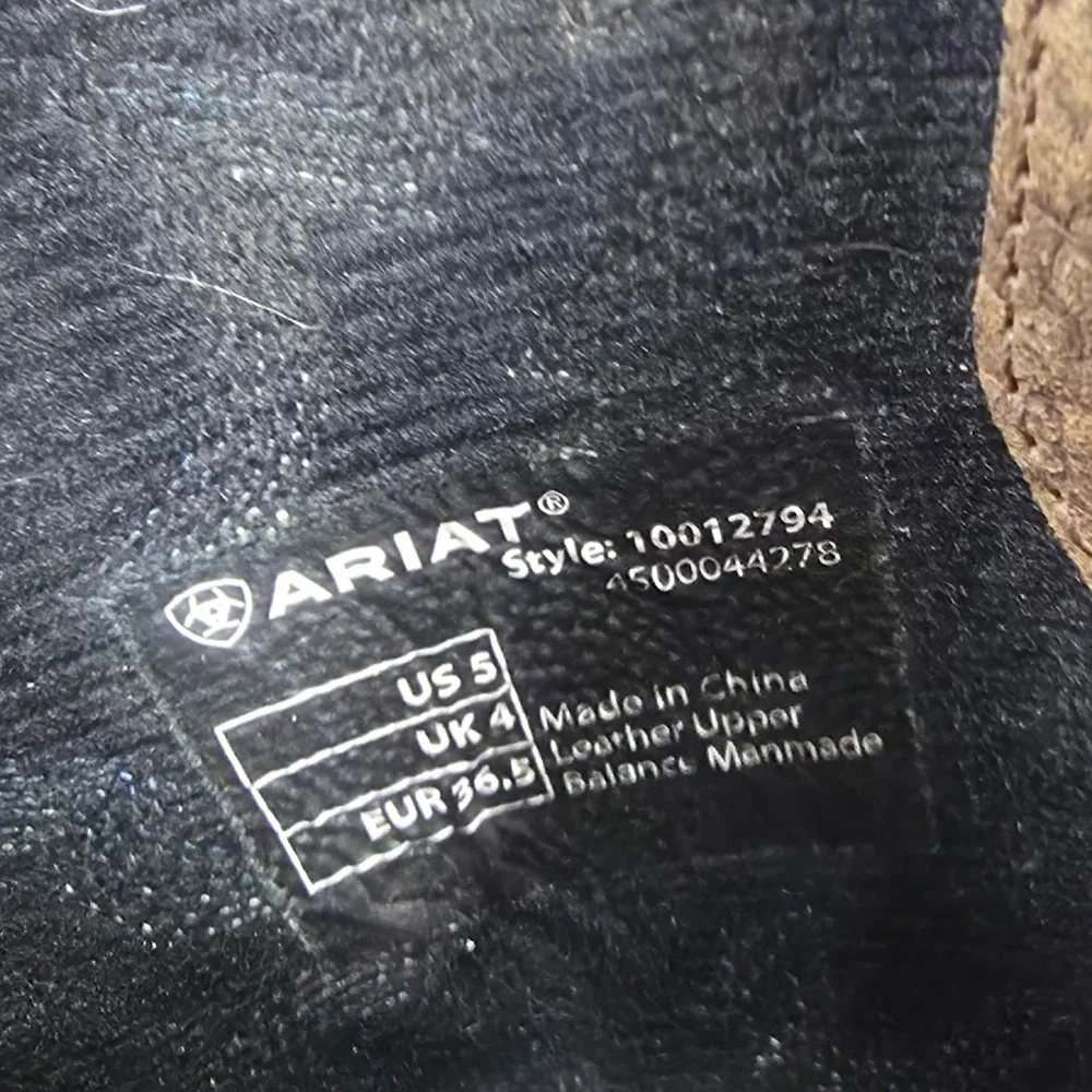 Ariat Cowboy Boots Boys 5 Tombstone Earth Black Blue Stitch Western Rodeo